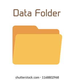 Vector empty folder - yellow container for documents. Organizer of work process. Icon with information.