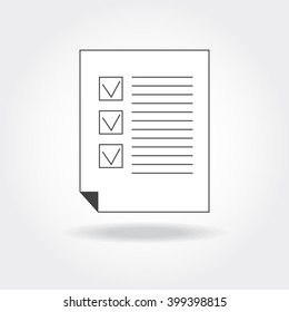 Vector empty form icon. Web documentation logo. To do list. Business symbol. Isolated ruled graphic sign. Note and prescription list. Template for web-design. survey and register job. Shopping list
