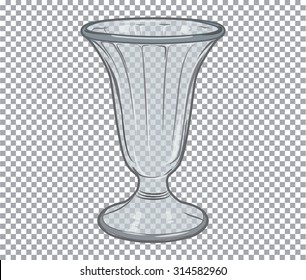 Vector empty glass flower vase isolated on transparent