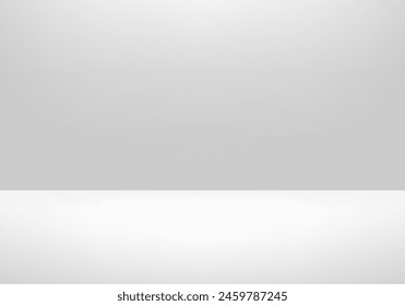 Vector Empty grey color studio table room background. Business backdrop. Space for text. stand for products. Vector illustration.