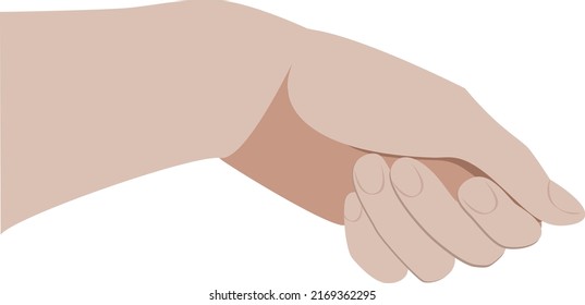 Vector empty hand carrying a bag, giving a package, watering flowers etc isolated on white background