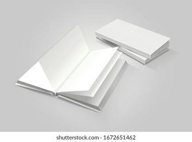 Vector Empty Notebook With Blank Cover Books Illustration Set