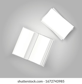 Vector Empty Notebook With Blank Cover Books Illustration Set