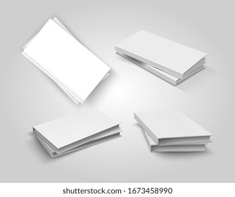 Vector Empty Notebook With Blank Cover Books Illustration Set