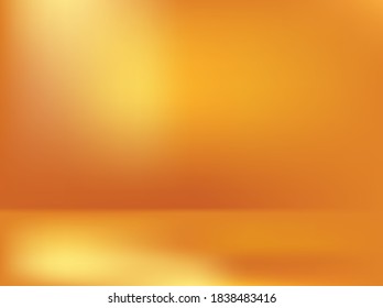 Vector Empty orange color studio table room background ,product display with copy space for display of content design.Banner for advertise product on website
