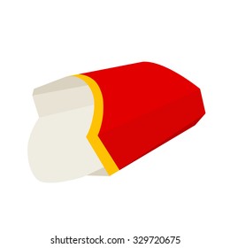 Vector empty packaging for french fries isolated on white background