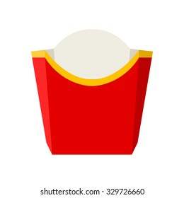 Vector empty packaging for french fries isolated on white background