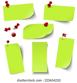 vector of empty papers collection with office accessories