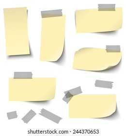 vector of empty papers collection with office accessories