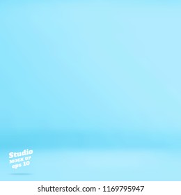 Vector Empty pastel blue color studio room background ,Template mock up for display of product,Business backdrop