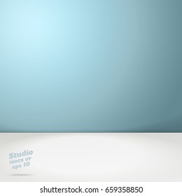 Vector of Empty pastel blue two tone color studio room background ,Template mock up for display of product,Business backdrop.