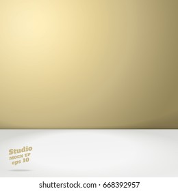 Vector of Empty pastel gold two tone color studio room background ,Template mock up for display of product,Business backdrop.