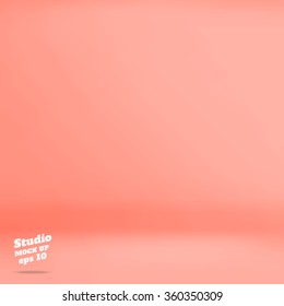 Vector :Empty pastel peach studio room background ,Template mock up for display of product,Business backdrop