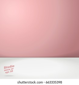 Vector of Empty pastel pink two tone color studio room background ,Template mock up for display of product,Business backdrop.