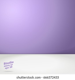 Vector of Empty pastel purple two tone color studio room background ,Template mock up for display of product, Business backdrop.