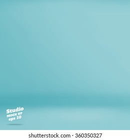 Vector :Empty pastel turquoise studio room background ,Template mock up for display of product,Business backdrop
