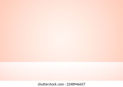 Vector empty pink render room for product presentation. Rose soft color digital stage. Gradient horizontal advertising banner