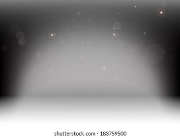 Vector empty podium lighted  background illustration  - Abstract virtual podium lights background  template