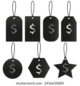 Vector empty price tags.Template of price tags, labels, tags png.