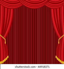 vector empty red stage in two layers