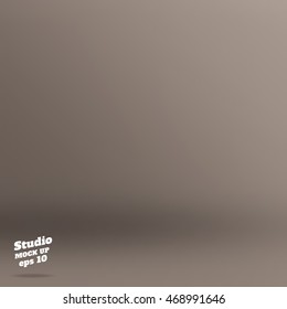 Vector ,Empty rich color style of copper brown studio room background ,Template mock up for display of product,Business backdrop