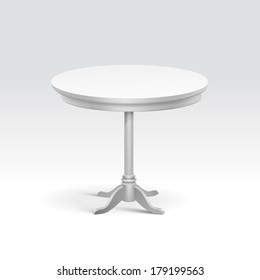 Vector Empty Round Table Isolated on White Background