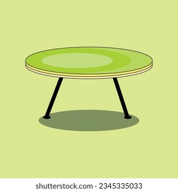 Vector Empty Round Table with Tablecloth