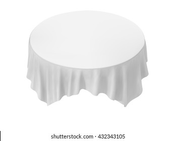 Vector Empty Round Tablecloth Isolated on White Background