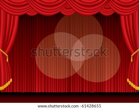 vector empty stage with three spotlights, eps 10 file