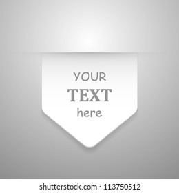 Vector empty sticker on grey background.