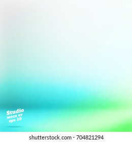 Vector of Empty studio room background with pastel light green gradient to blue color,Template mock up for display of product,Business backdrop,Softness style.