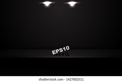 Vector empty studio table room background. Template for use product, content design, advertising, website