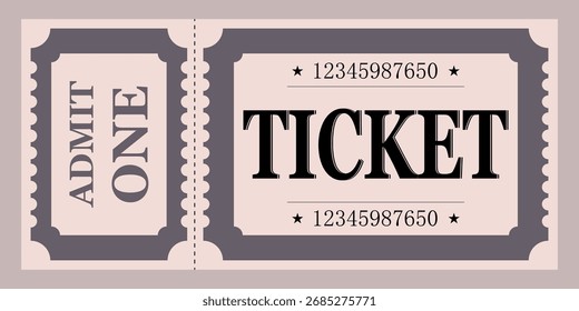 Vector empty ticket template. Isolated modern coupon mockup for travelling, movie, theater, airplane. Blank white tickets, icon. Concert, festival, event admit layouts.
