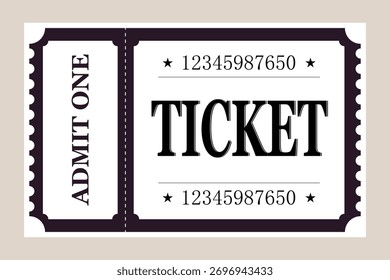 Vector empty ticket template. Isolated modern coupon mockup for travelling, movie, theater, airplane. Blank white tickets, icon. Concert, festival, event admit layouts.