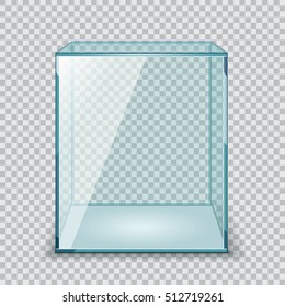 Vector Empty Transparent Glass Box