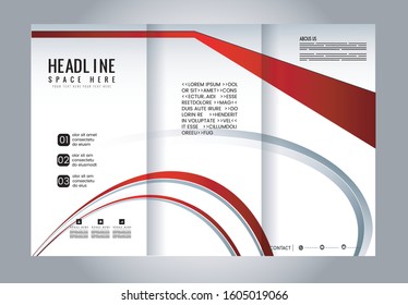 Vector empty tri-fold brochure print template
