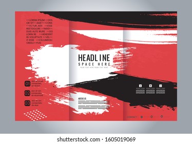 Vector empty tri-fold brochure print template
