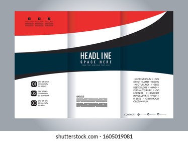Vector empty tri-fold brochure print template 
