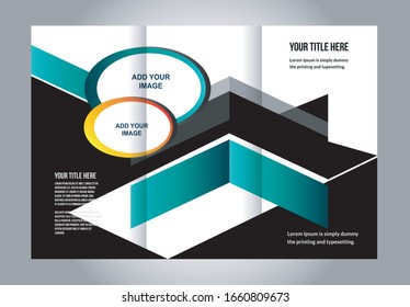 Vector empty tri-fold brochure print template design, trifold booklet or flyer
