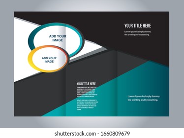 Vector empty tri-fold brochure print template design, trifold booklet or flyer
