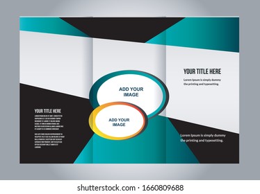 Vector empty tri-fold brochure print template design, trifold booklet or flyer
