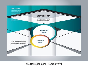 Vector empty tri-fold brochure print template design, trifold booklet or flyer
