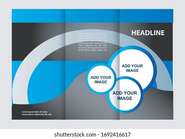Vector empty tri-fold brochure print template design, trifold booklet or flyer
