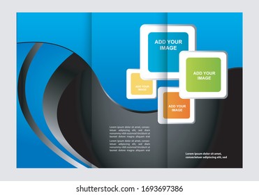Vector empty tri-fold brochure print template design, trifold booklet or flyer
