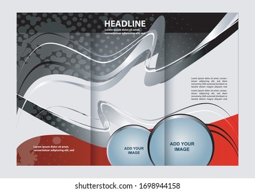 Vector empty tri-fold brochure print template
