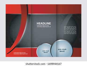 Vector empty tri-fold brochure print template
