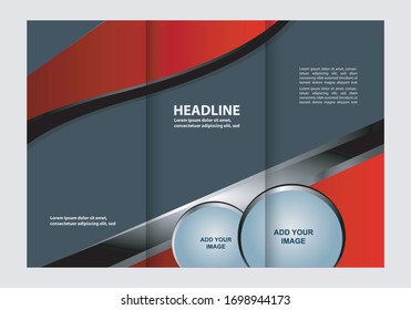 Vector empty tri-fold brochure print template
