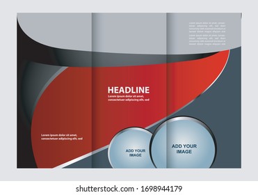 Vector empty tri-fold brochure print template
