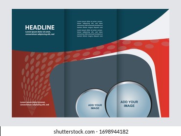 Vector empty tri-fold brochure print template
