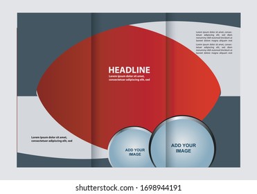 Vector empty tri-fold brochure print template
